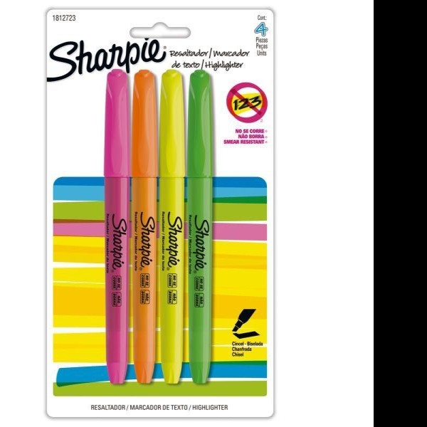 RESALTADOR DELG. SHARPIE ACCENT DELG.BLISTER 4 SURT.